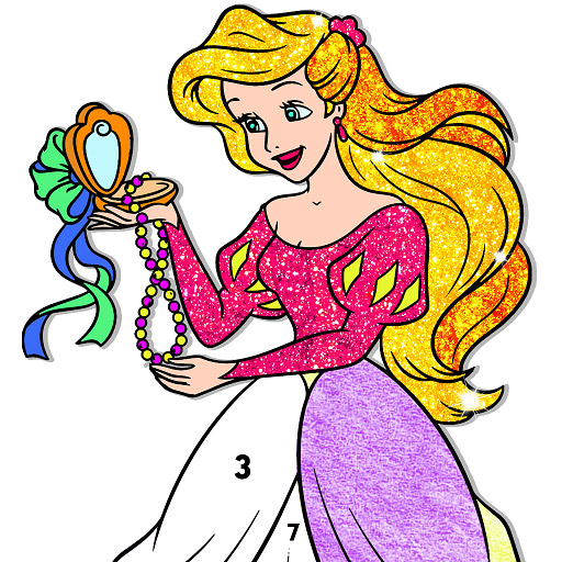 Princess Glitter Coloring